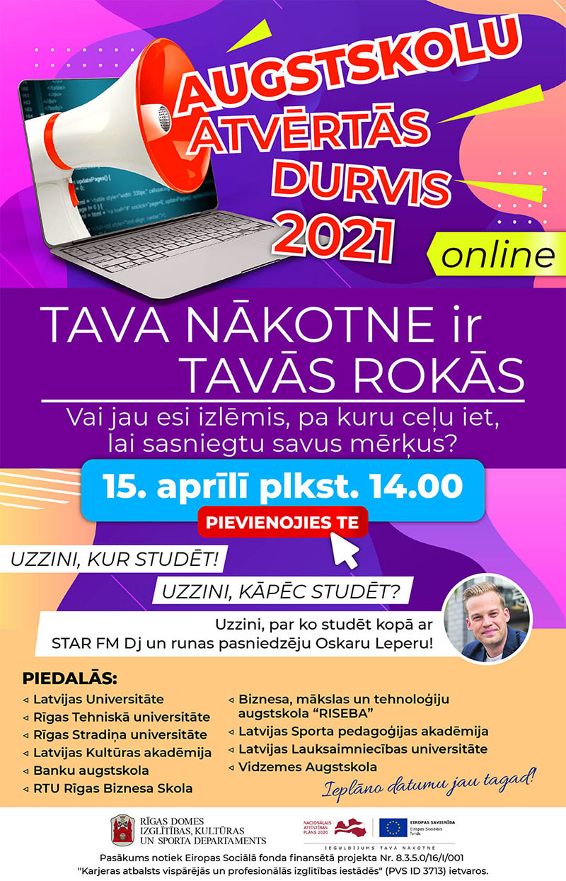 augstskolu atvertas dienas 2021